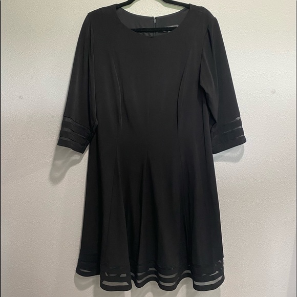 Jessica Howard Mesh Trim Black Dress 16W - Picture 4 of 11